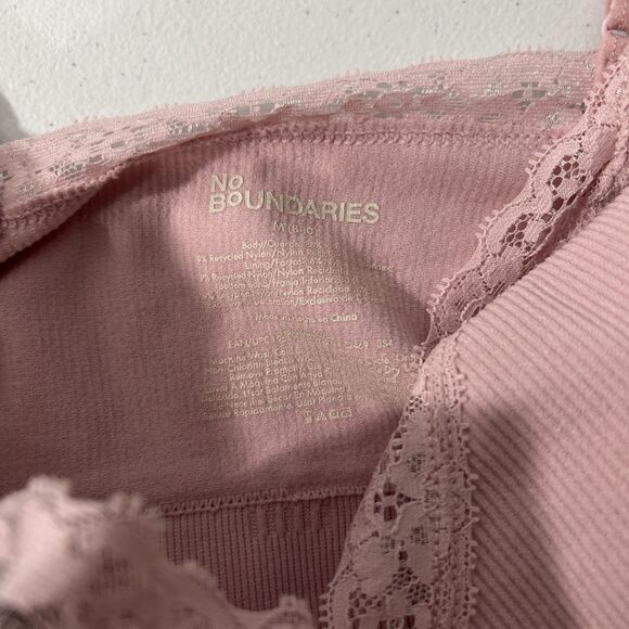 NoBo Crop Top Womens‎ M Pink Lace Festival Sexy 2000 Y2K - Picture 5 of 7